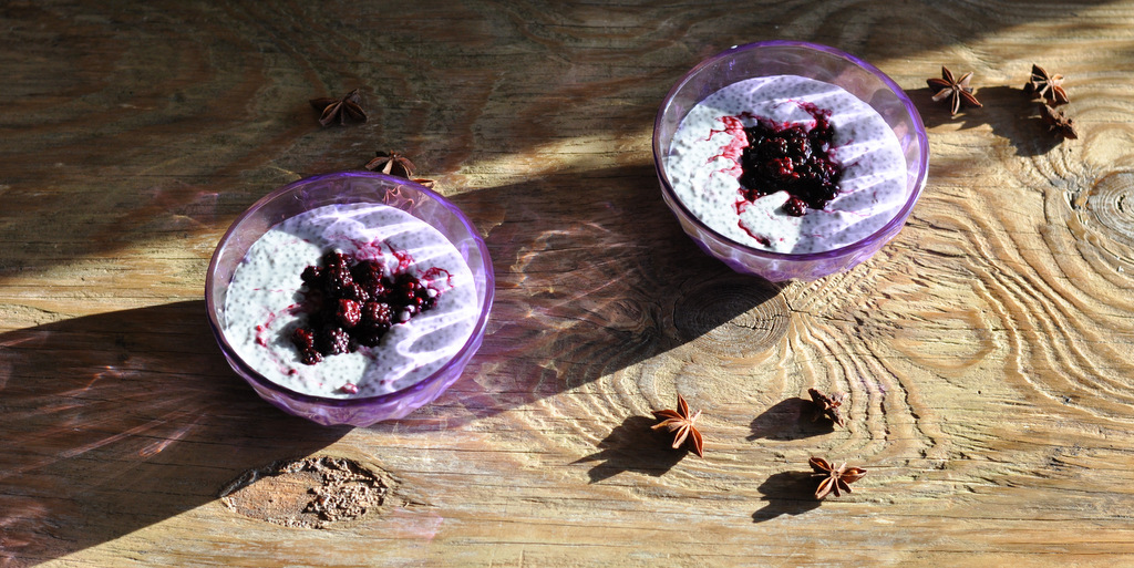 Coconut Chia Pudding – With Winter Spiced Berries