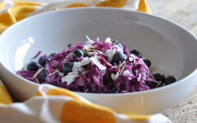 Red Cabbage Salad with Coconut & Blueberries